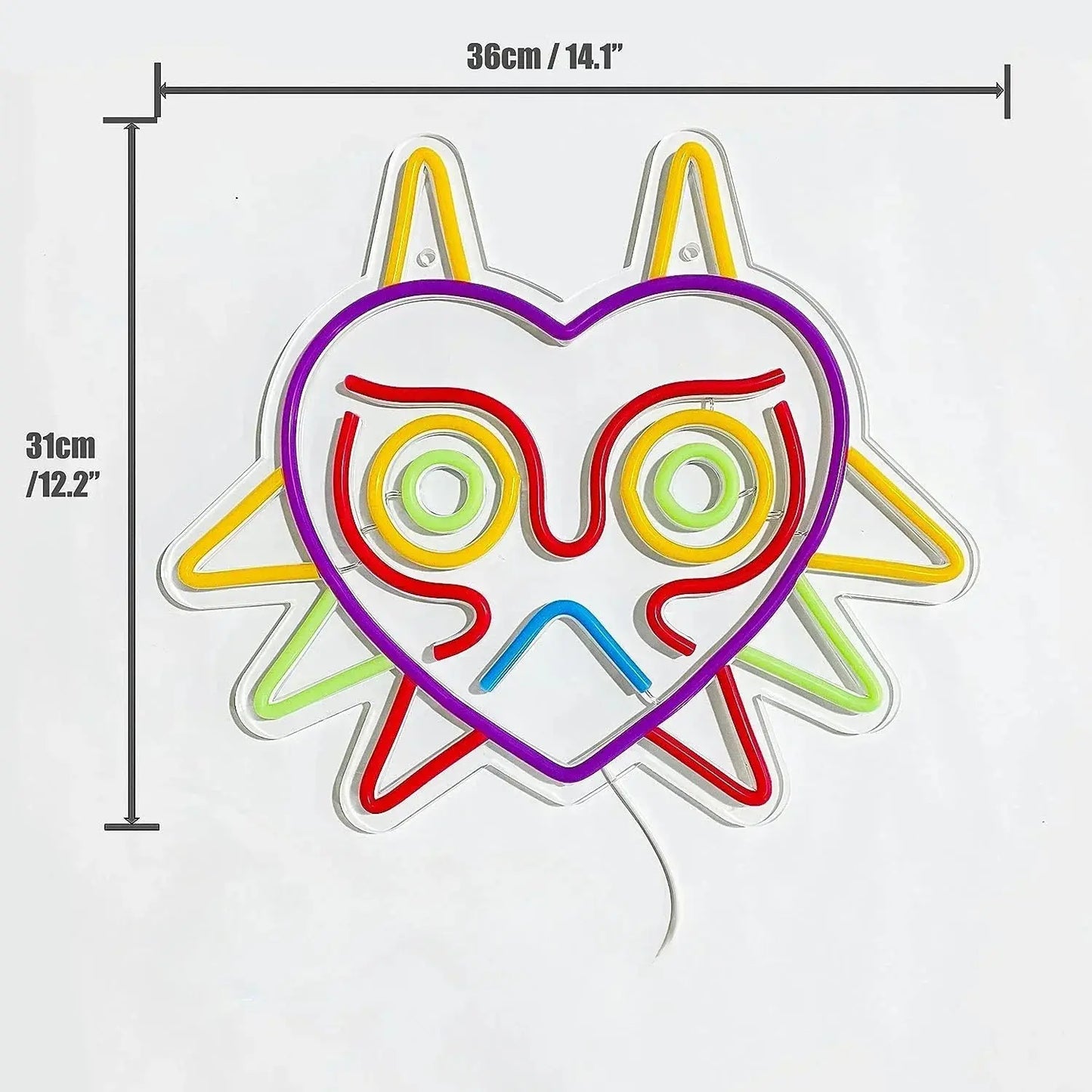 GGK Majora's Mask LED Sign LoZ Neon Sign for Room Wall Decor Gamer Gift Zelda Mask Game Room Decor LED Neon Light for Zelda Fans FYLZGO Signs