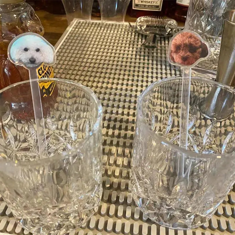 Personalized Pet Stir Sticks,Dog Stir Stick For Wedding Gifts,Dog Signature Drink Stirrers,Acrylic Cocktail Stirrers  2-Sided FYLZGO Signs