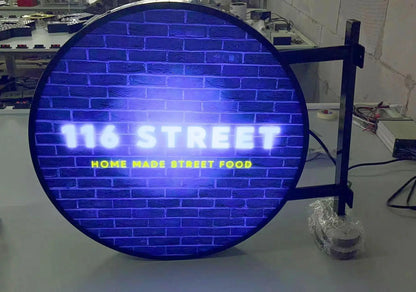Custom Double Sided Outdoor Round Light Box Sign - Perfect For Any Business FYLZGO Signs
