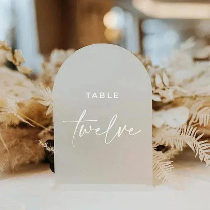 Frosted Acrylic Arch Table Numbers,Frosted Acrylic Sign,Arch Table Numbers,Wedding Table Decor,Wedding Signage FYLZGO Signs