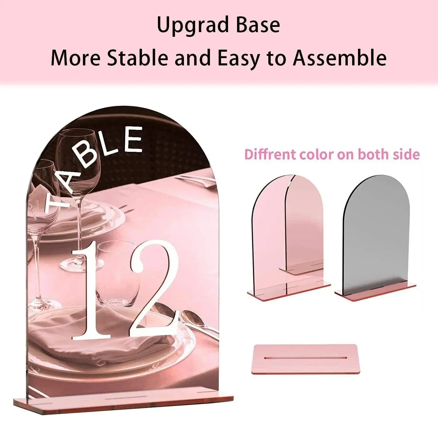 Modern Table Numbers - Wedding Table Numbers - Rose Gold Mirror Table Signs - Wedding Table Decor - Reception Signage FYLZGO Signs