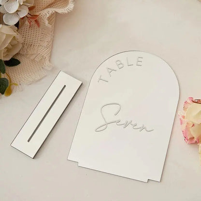 Silver Mirror Acrylic Table Numbers,Modern Table Numbers,Wedding Table Sign with Stands,Arch Gold Sign,Table Decor FYLZGO Signs