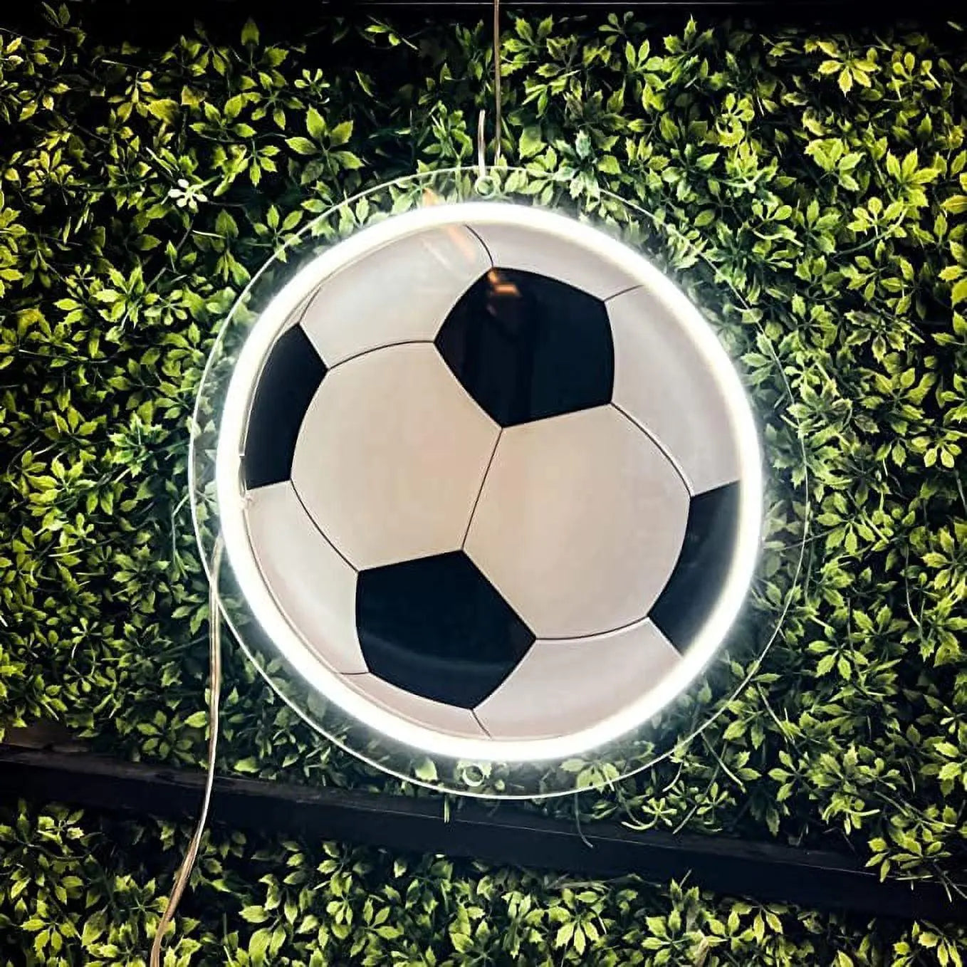 Soccer Neon Sign, UV Printed Soccer Ball Sign 12 x 12 inches Football Neon Sign FYLZGO Signs