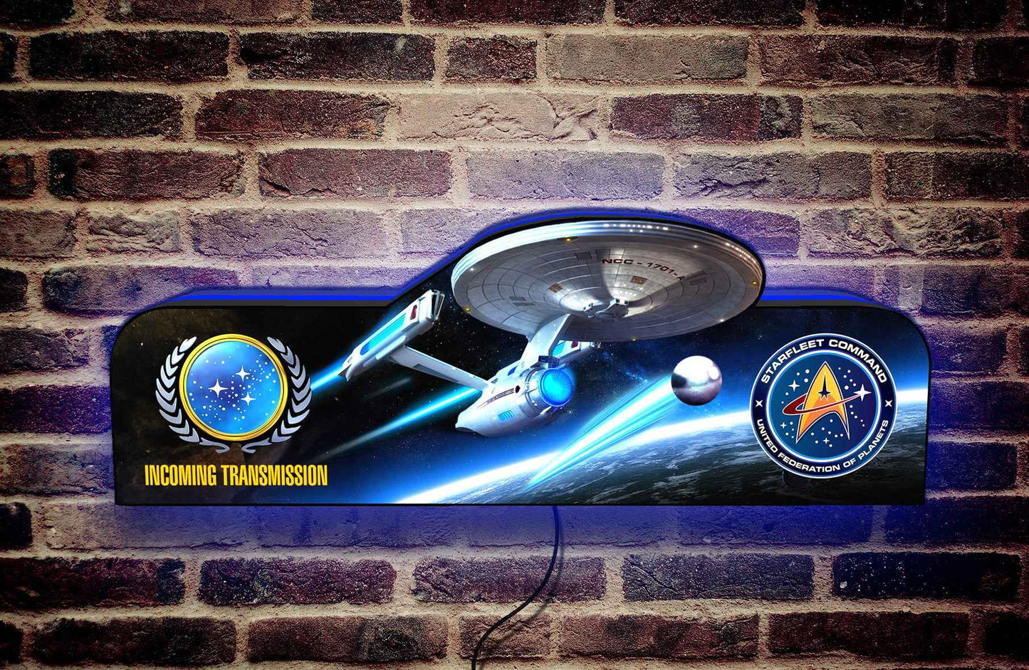 Star Trek 3D LED Light Box, for Pinball Arcade Game fans,  Pinball Arcade Decor
