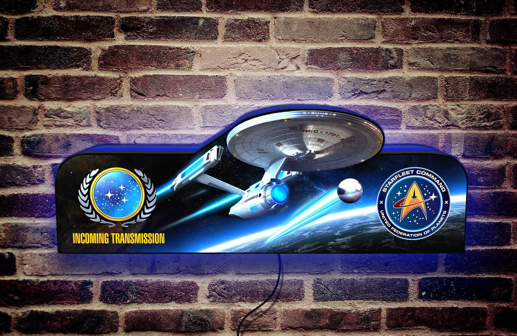 Star Trek 3D LED Light Box, for Pinball Arcade Game fans,  Pinball Arcade Decor
