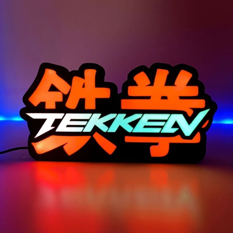 Tekken 3D Printed LED Lightbox for Gaming Room Decor NEOUNIK Signs
