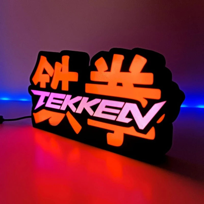 Tekken 3D Printed LED Lightbox for Gaming Room Decor NEOUNIK Signs