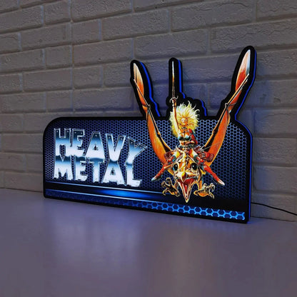 Heavy Metal Topper, 3D Printed Lightbox for Stern Pinball machine Powered by USB Band Dimm Wall Art Decor Man's Cave FYLZGO Signs