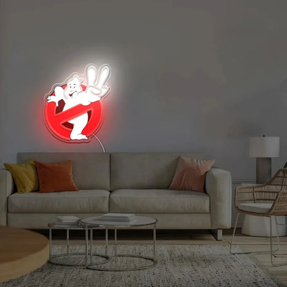 1Pc Ghostbusters Neon, USB powered plastic wall mount with push button control, multi-purpose Art Deco, suitable for home bars, men's caves, shops and restaurants FYLZGO Signs