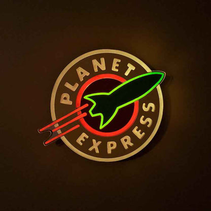 Planet Express LED Sign: Futurama Fan Art, Edge Lit Night Light