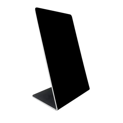 Sleek black pinball topper with silver trim, custom arcade display stand