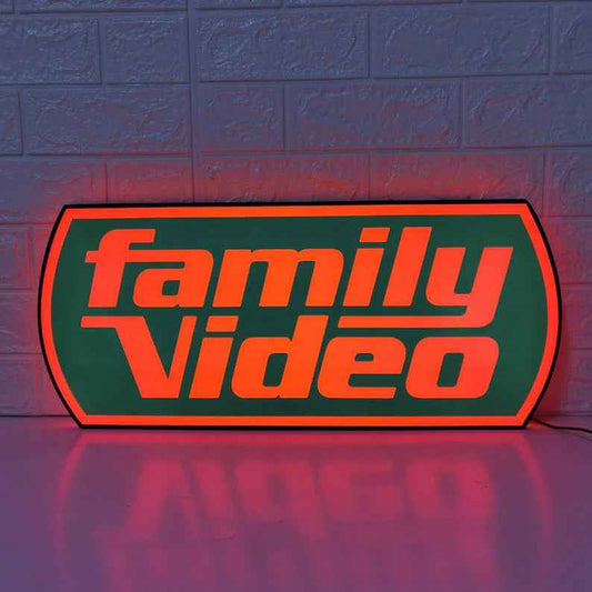 Family Video Sign: Dimmable LED Lightbox, USB Powered