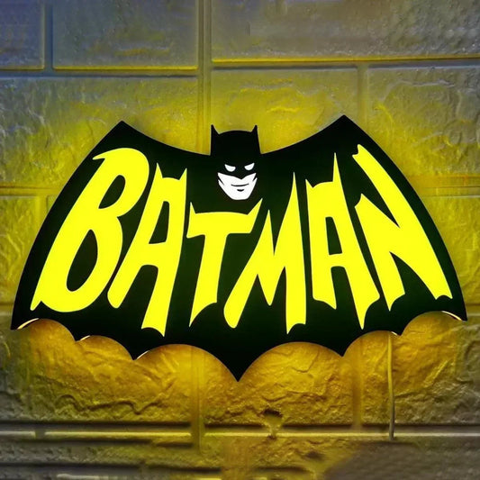 Vintage Batman 3D Printed LED Lightbox Sign Wall Art Decorative Fan Cave FYLZGO Signs