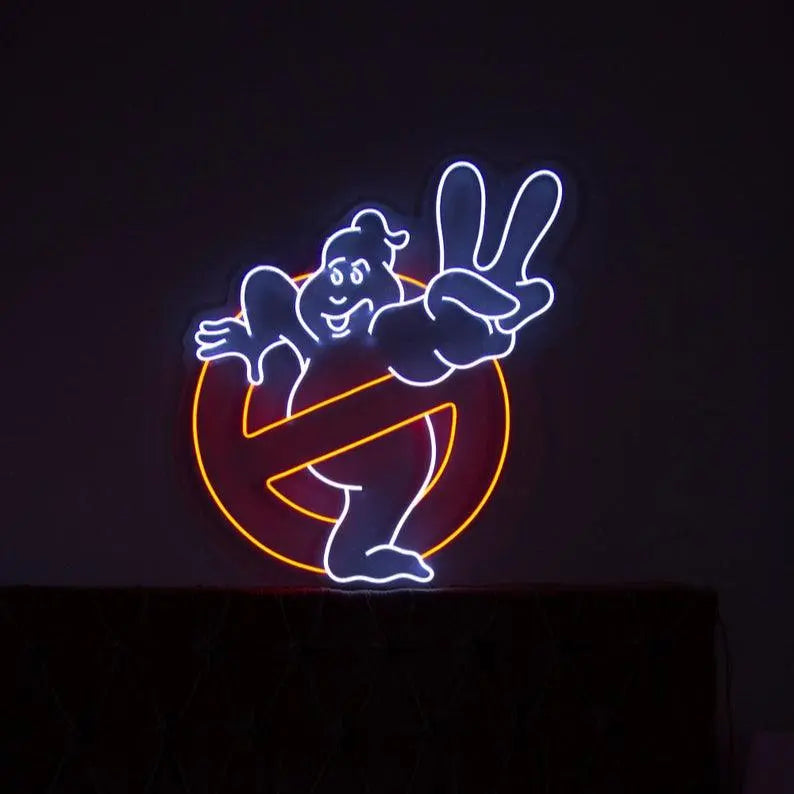 GHOSTBUSTERS 80s logo ghost, LED Neon Sign, Custom Neon, Neon Light FYLZGO Signs