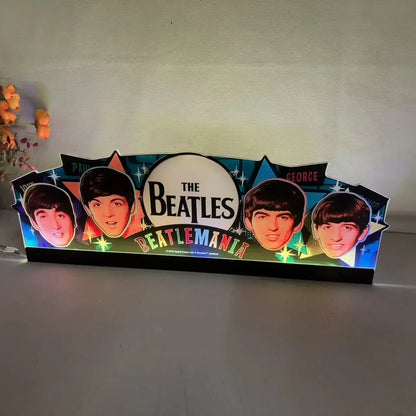 The Beatles DIAMOND Edition Pinball Topper, For Stern Pinball Machine, Perfect for Game Room Pinball Topper 3D Acrylic LED Topper, Pinball Topper FYLZGO Signs