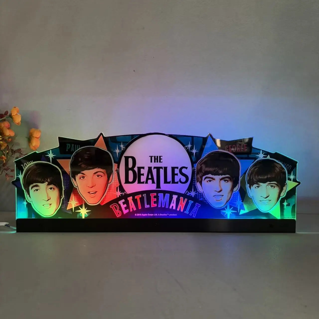 The Beatles DIAMOND Edition Pinball Topper, For Stern Pinball Machine, Perfect for Game Room Pinball Topper 3D Acrylic LED Topper, Pinball Topper FYLZGO Signs