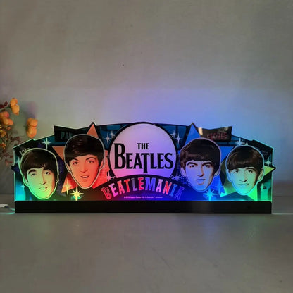 The Beatles DIAMOND Edition Pinball Topper, For Stern Pinball Machine, Perfect for Game Room Pinball Topper 3D Acrylic LED Topper, Pinball Topper FYLZGO Signs