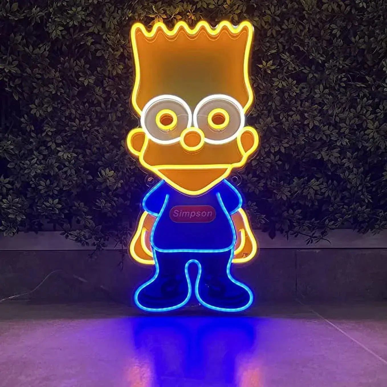 Simpson Neon LED Light-Up Sign  20 x 9 Inches Clear Edge Cut Acrylic Backing, with Dimmer - Bright and Premium built For Gaming and Kids Room Decor FYLZGO Signs