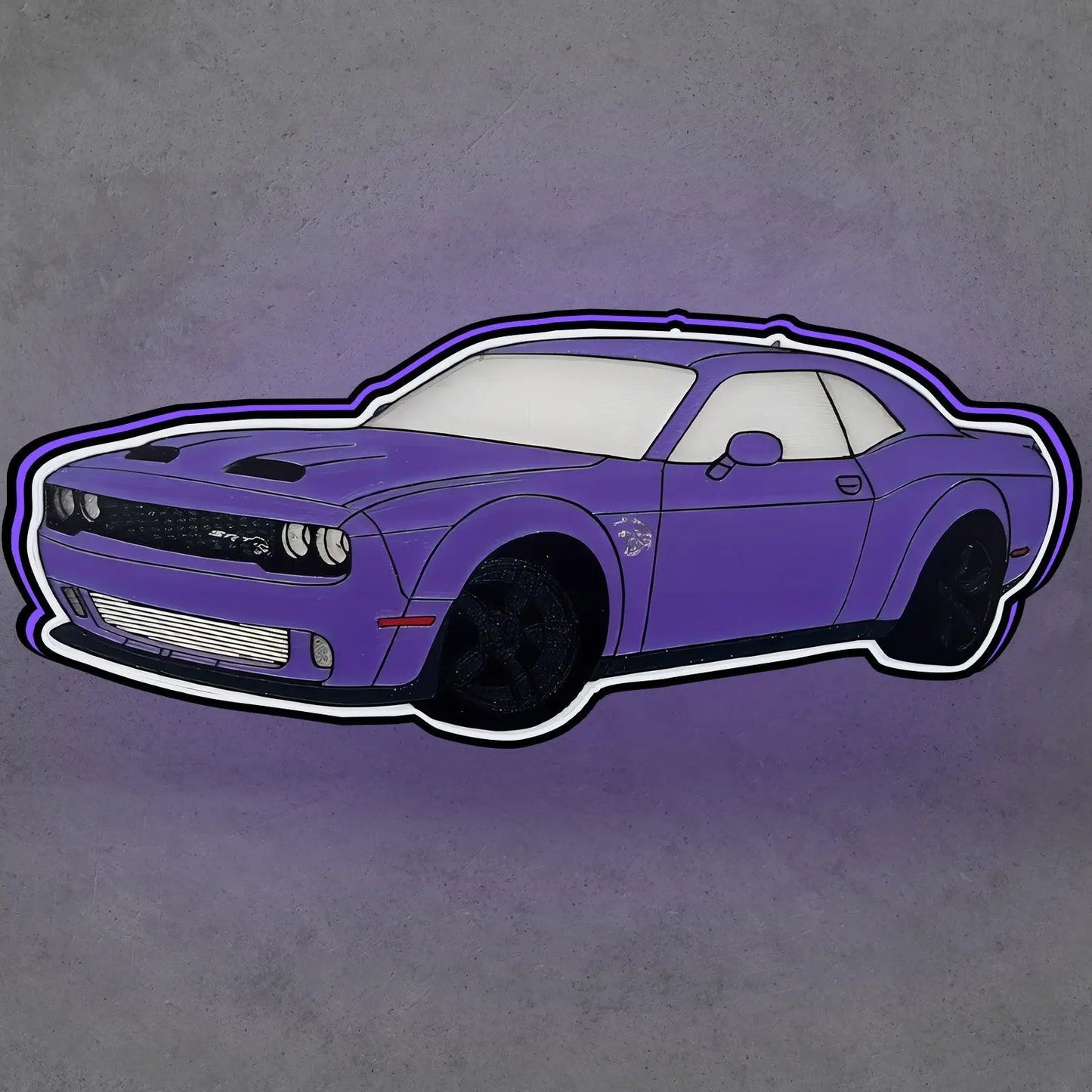 Dodge Challenger multicolor 3d printed lightbox FYLZGO Signs