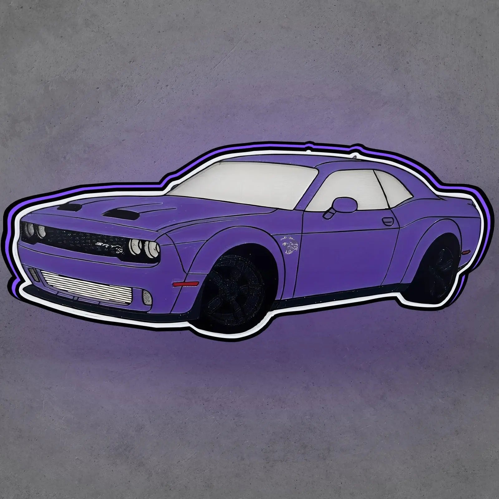 Dodge Challenger multicolor 3d printed lightbox FYLZGO Signs