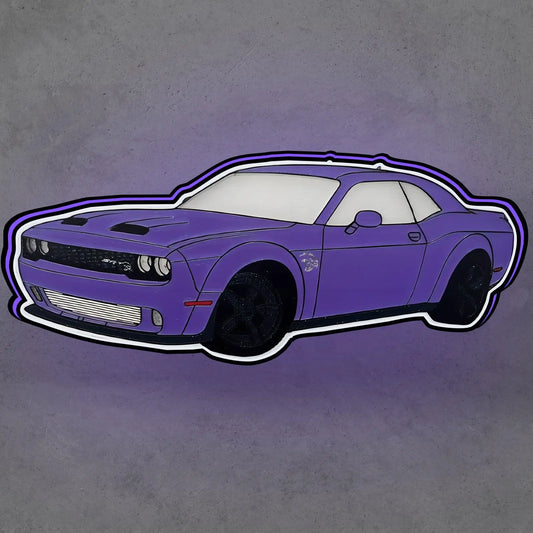 Dodge Challenger multicolor 3d printed lightbox FYLZGO Signs
