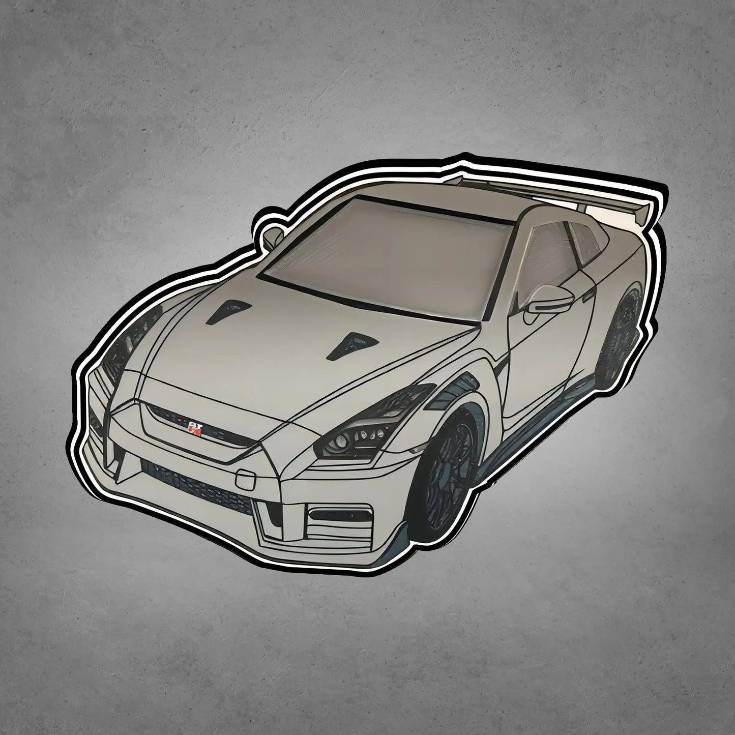 Godzilla GTR35 multicolor 3d printed lightbox FYLZGO Signs