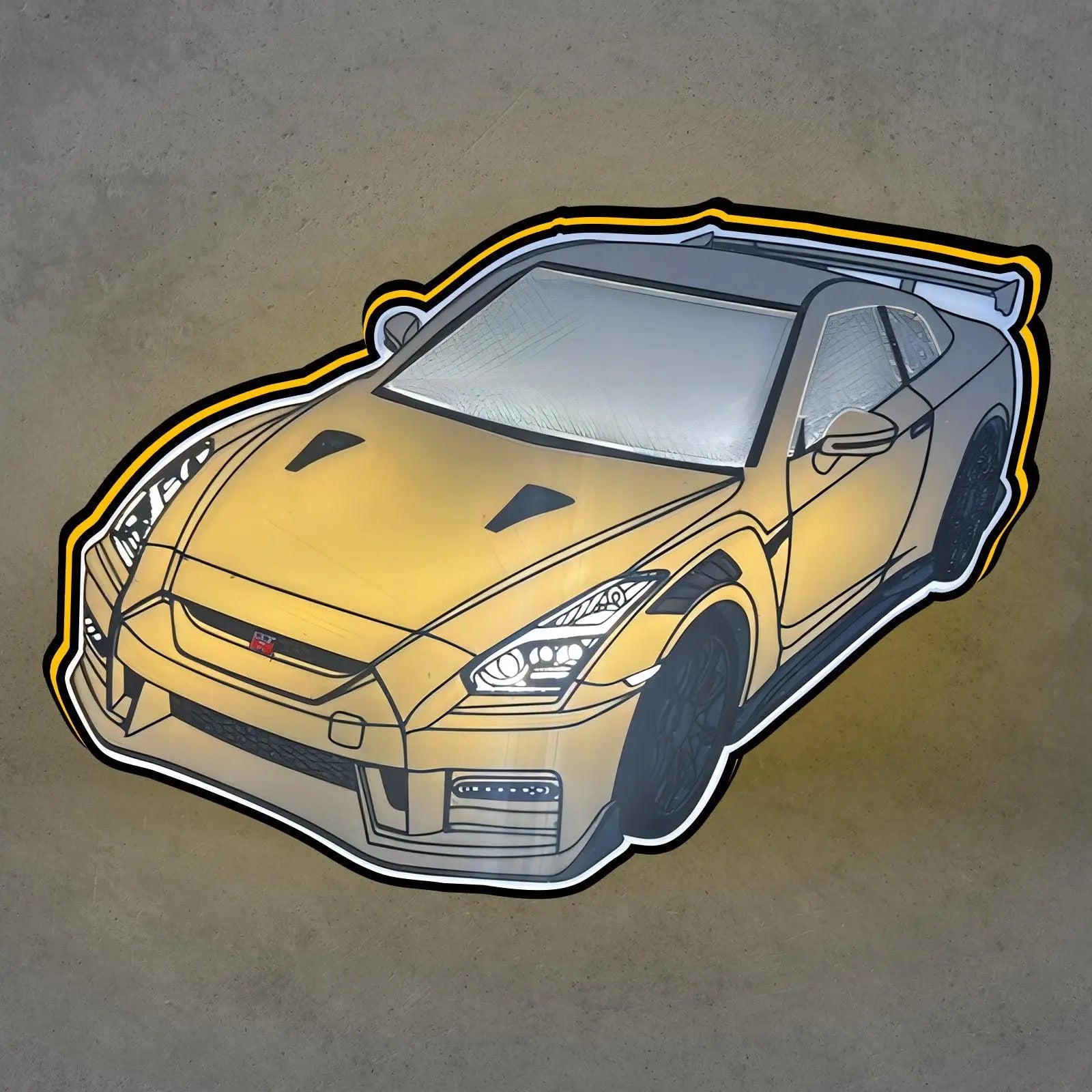 Godzilla GTR35 multicolor 3d printed lightbox FYLZGO Signs