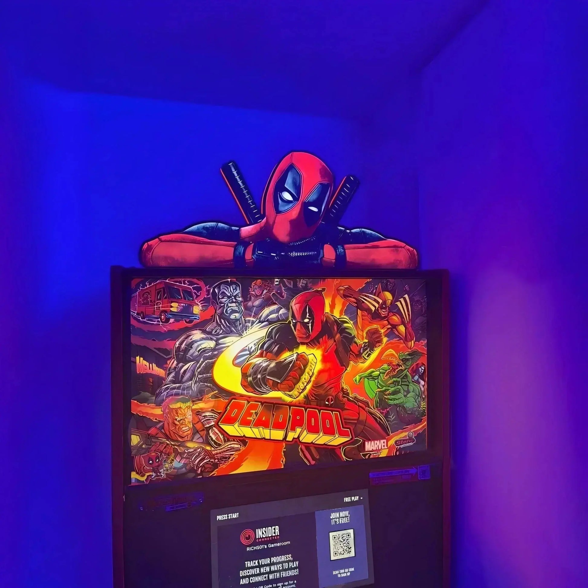 Deadpool Pinball LED Lightbox, Deadpool Pinball Topper, USB powered and with Dimming Function, designed for Stern Pinball FYLZGO Signs