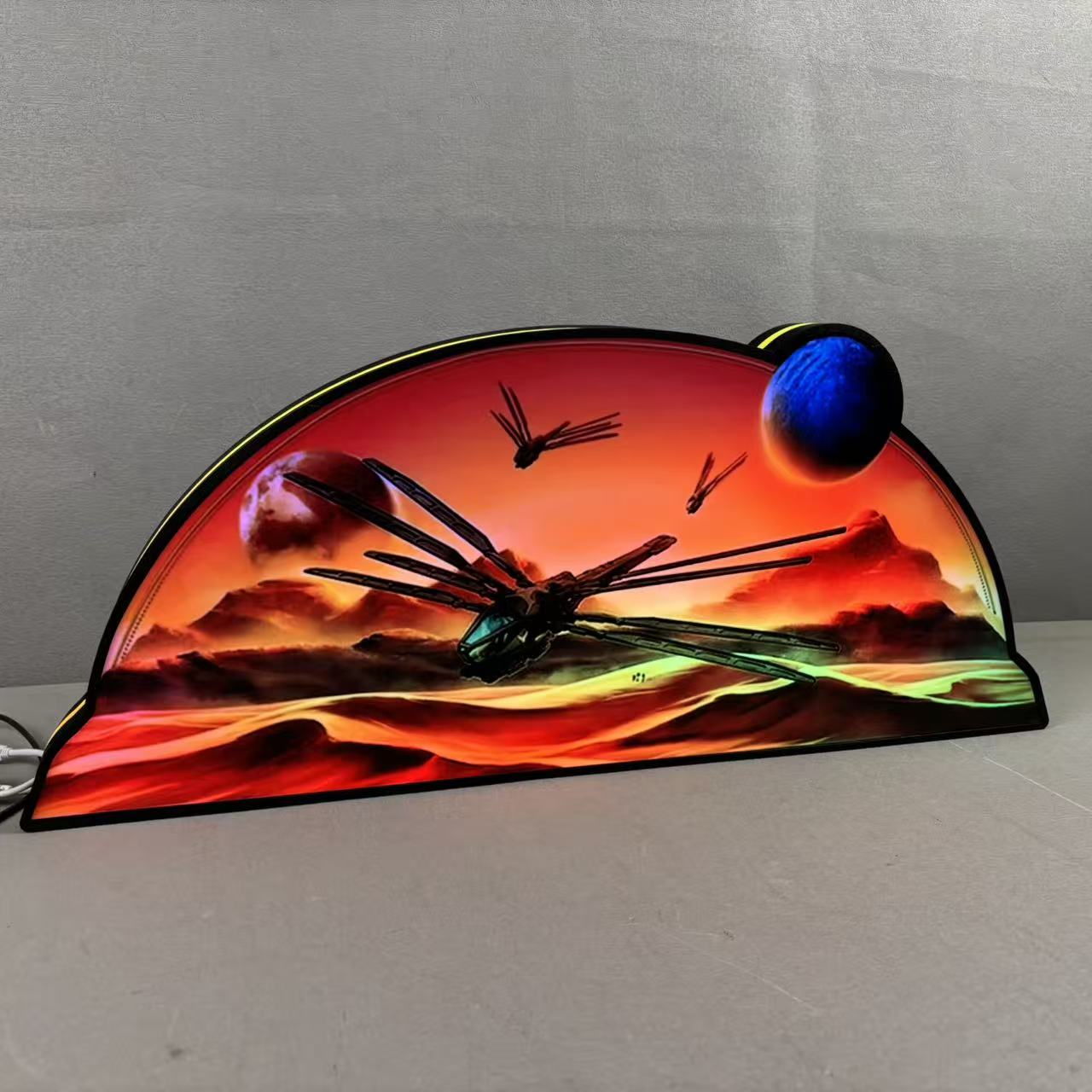 Dune Pinball Topper, 3D Printed Lightbox for Barrels of Fun Pinball Machine, Powered by USB Band Dimm Wall Art Decor Man's Cave NEOUNIK Signs