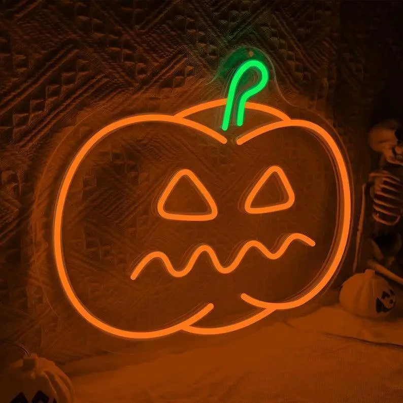 Halloween Pumpkin Neon Sign,Pumpkin LED Sign Decor,Pumpkin Party Neon,Halloween Gift,Halloween Wall Decor,Gothic Neon Decor,Pumpkin Decor FYLZGO Signs
