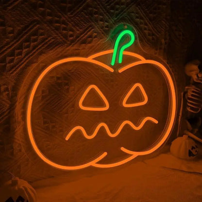 Halloween Pumpkin Neon Sign,Pumpkin LED Sign Decor,Pumpkin Party Neon,Halloween Gift,Halloween Wall Decor,Gothic Neon Decor,Pumpkin Decor FYLZGO Signs