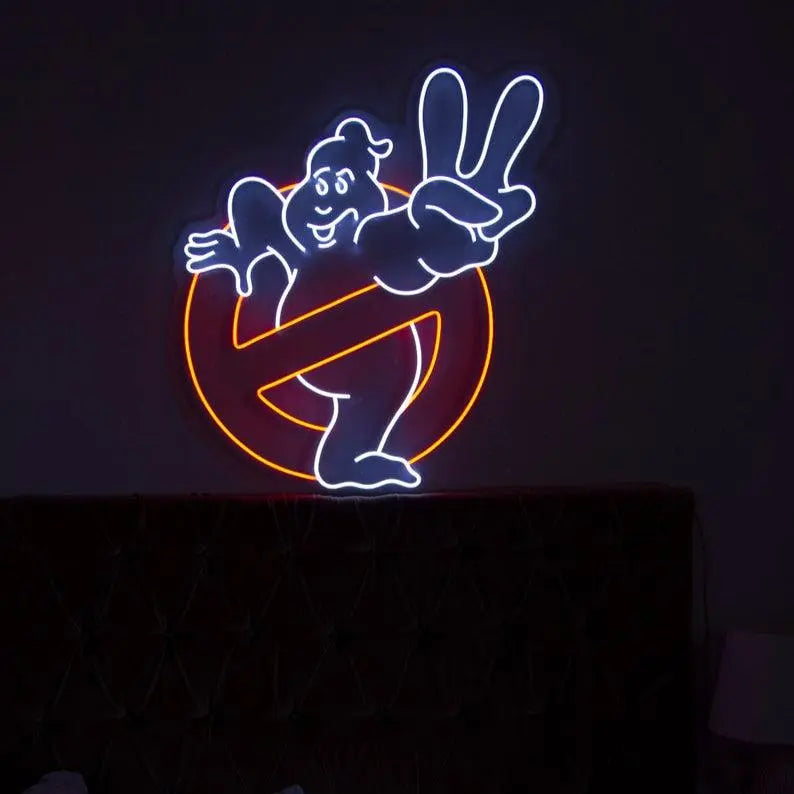 GHOSTBUSTERS 80s logo ghost, LED Neon Sign, Custom Neon, Neon Light FYLZGO Signs