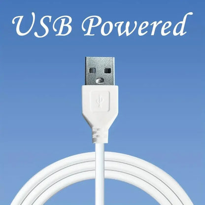 USB powered cable for neon sign or arcade topper, white connector on blue background