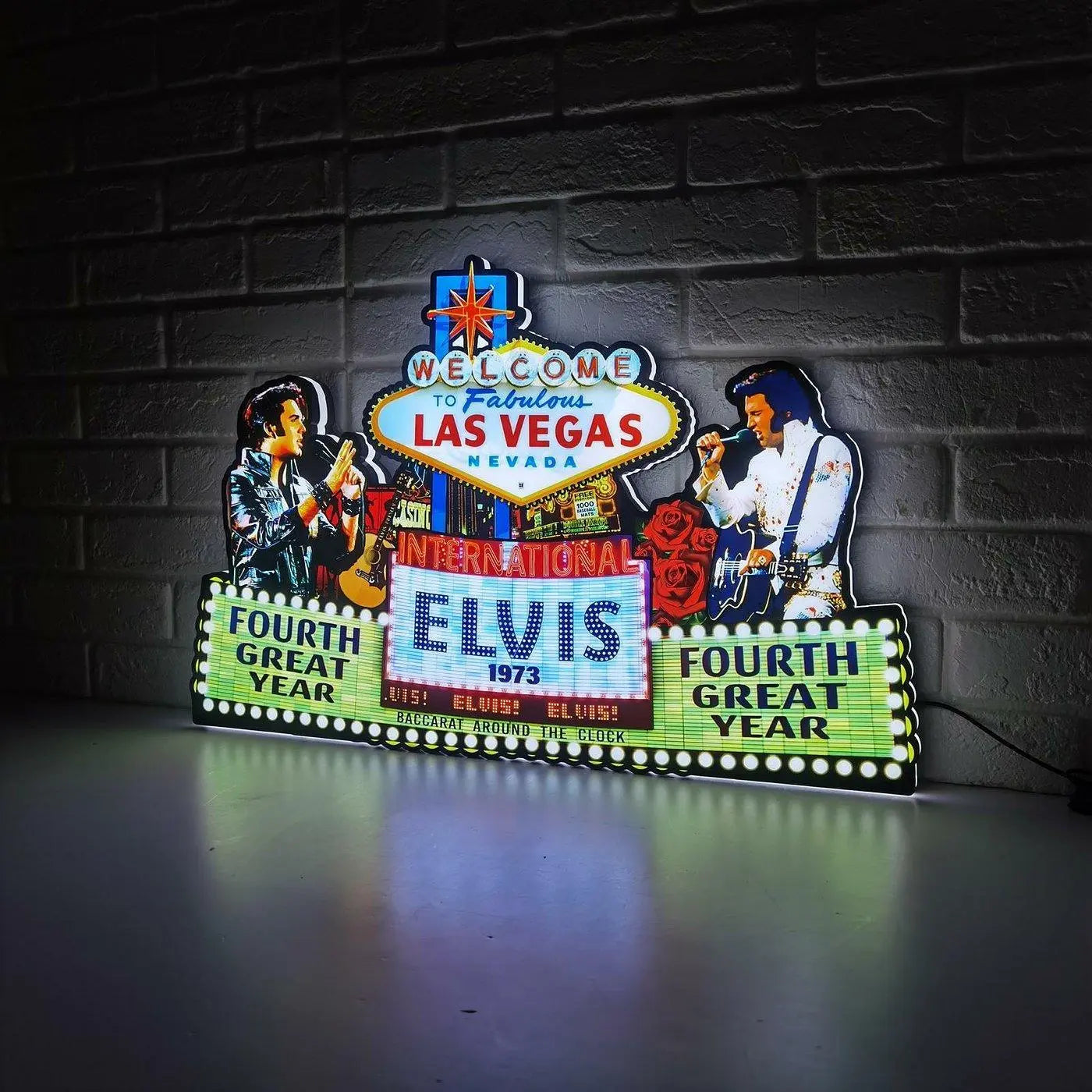Elvis Presley Pinball Topper 3D Printed LED Light Box, Pinball Arcade Game Lightbox for Rock 'n' Roll Fans,Perfect for Game Room or Pinball Machine FYLZGO Signs
