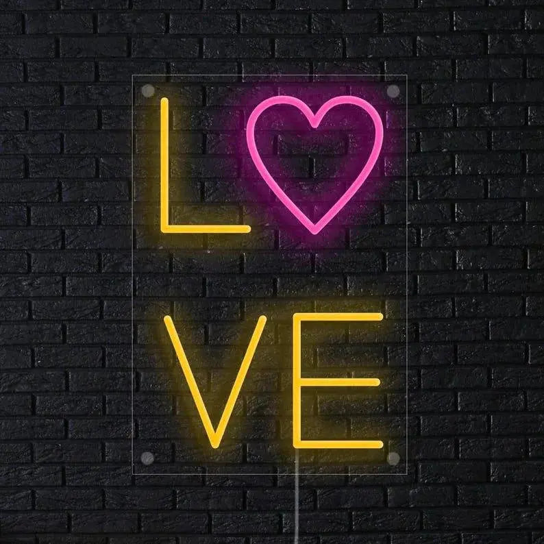 Love neon sign, heart neon light, love neon sign, love led sign, girl neon sign, bedroom neon sign, Valentine neon sign FYLZGO Signs