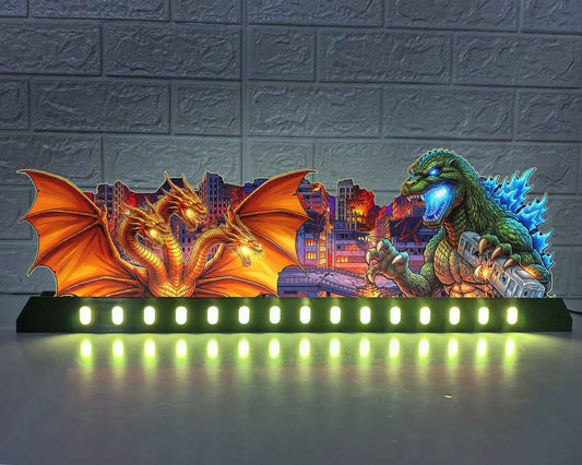 Godzilla Topper Pinball Acrylic LED Topper, for Stern Pinball Machine, Godzilla Pinball Topper