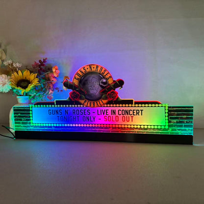 Guns N' Roses Pinball Acrylic LED Topper, for Stern Pinball Machine, Pinball Topper NEOUNIK Signs
