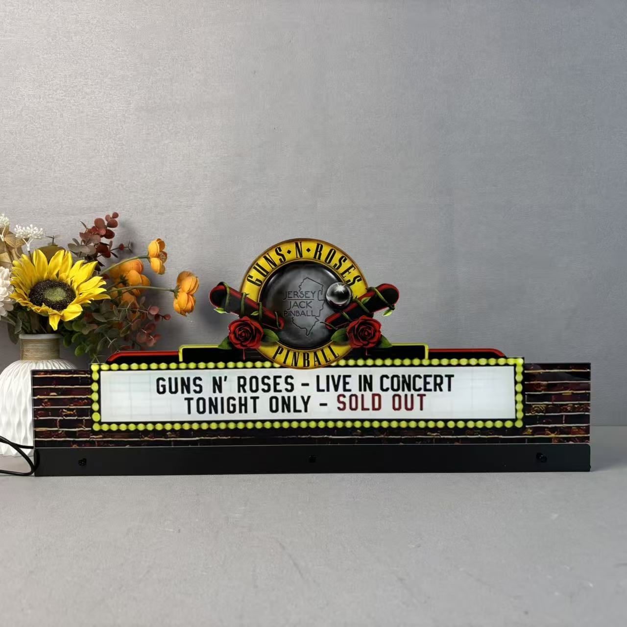 Guns N' Roses Pinball Acrylic LED Topper, for Stern Pinball Machine, Pinball Topper NEOUNIK Signs