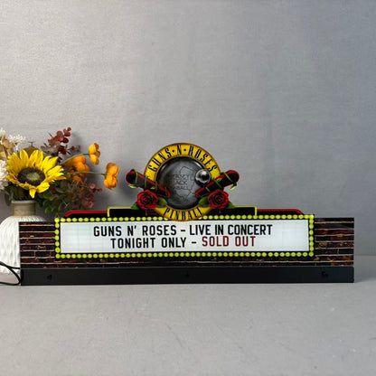 Guns N' Roses Pinball Acrylic LED Topper, for Stern Pinball Machine, Pinball Topper NEOUNIK Signs