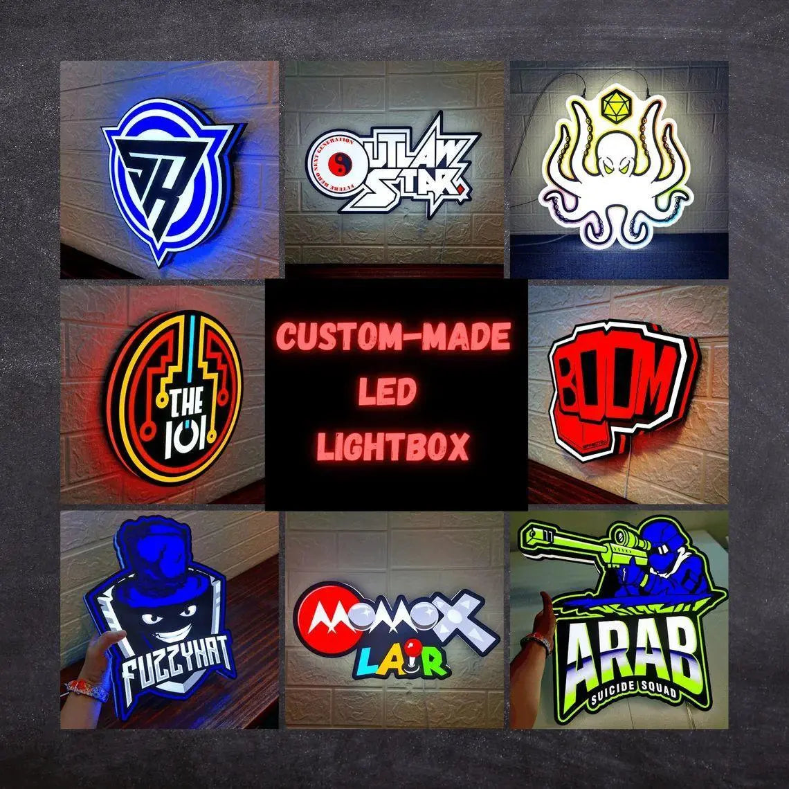 Custom 3D Printed Light Boxes - Design your logo/brand/image 3d printed lightbox FYLZGO Custom