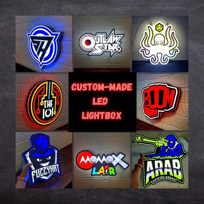 Custom 3D Printed Light Boxes - Design your logo/brand/image 3d printed lightbox FYLZGO Custom