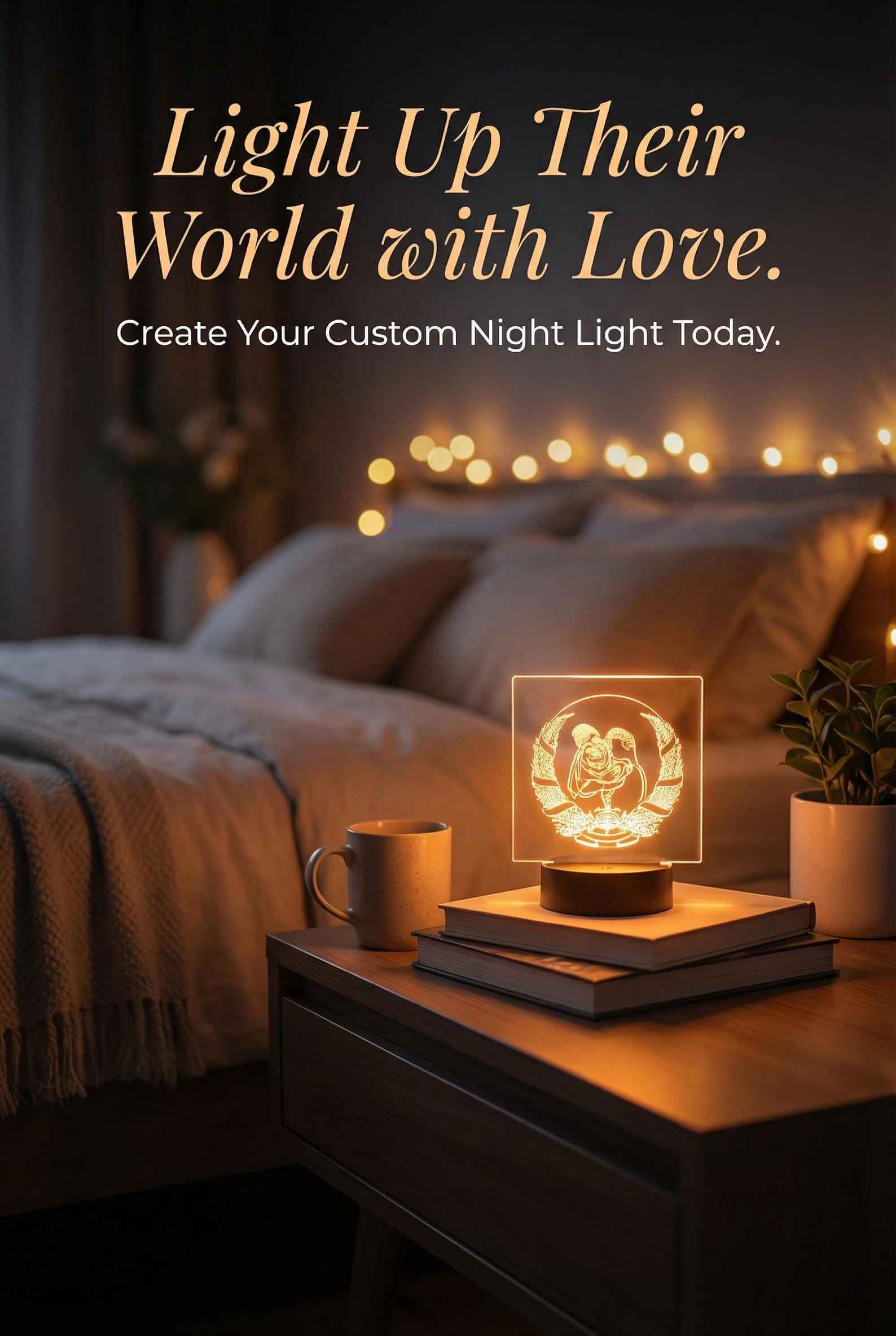 Custom Laser Engraved LED Gaming Light, Color Changing Desk Lamp, Personalized Logo Decor