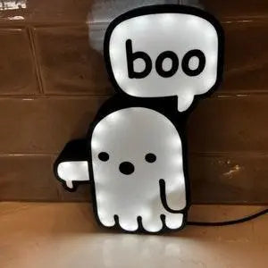 Boo Ghost Halloween Lightbox FYLZGO Signs