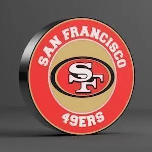 San Francisco 49’ers Lightbox LED RGB w/Remote. 3d Art, Sign, Table sign, Bar art 10x9. Usb powered FYLZGO Signs