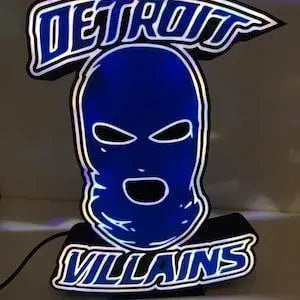 Detroit Lions LED Sign, Wall Decor, Football Sign, NFL, Gift for Him, Mancave Villains FYLZGO Signs