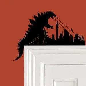 Godzilla Door Frame Topper Metal, Tokyo Dragon Door Topper, Metal Wall Art, Monster Lizard Door Hanging, Godzilla Wall Decor FYLZGO Signs