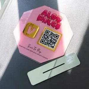 Mini qr code sign, QR Code Sign Social Media, QR Code Display Sign Acrylic, Custom QR Code Sign, Payment Method Sign, Custom Logo Sign FYLZGO Signs