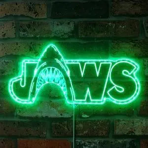 Jaws Chroma Shape Light Sign, Custom Home theater Wall Art Night Light, Neon Colors Transition Wall Plaque FYLZGO Signs
