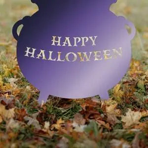 Metal Halloween Yard Stakes | Halloween Decor | Spooky Yard Art | Outdoor Halloween Decor | Jack-o-Lantern | Ghost | Cat | Witch Cauldron FYLZGO Signs