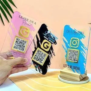 Custom QR Code Sign, Social Media QR Code Sign, QR Code Display Sign Acrylic, Payment Method Sign, Custom Logo Sign, Salon Sign, Beauty Sign FYLZGO Signs